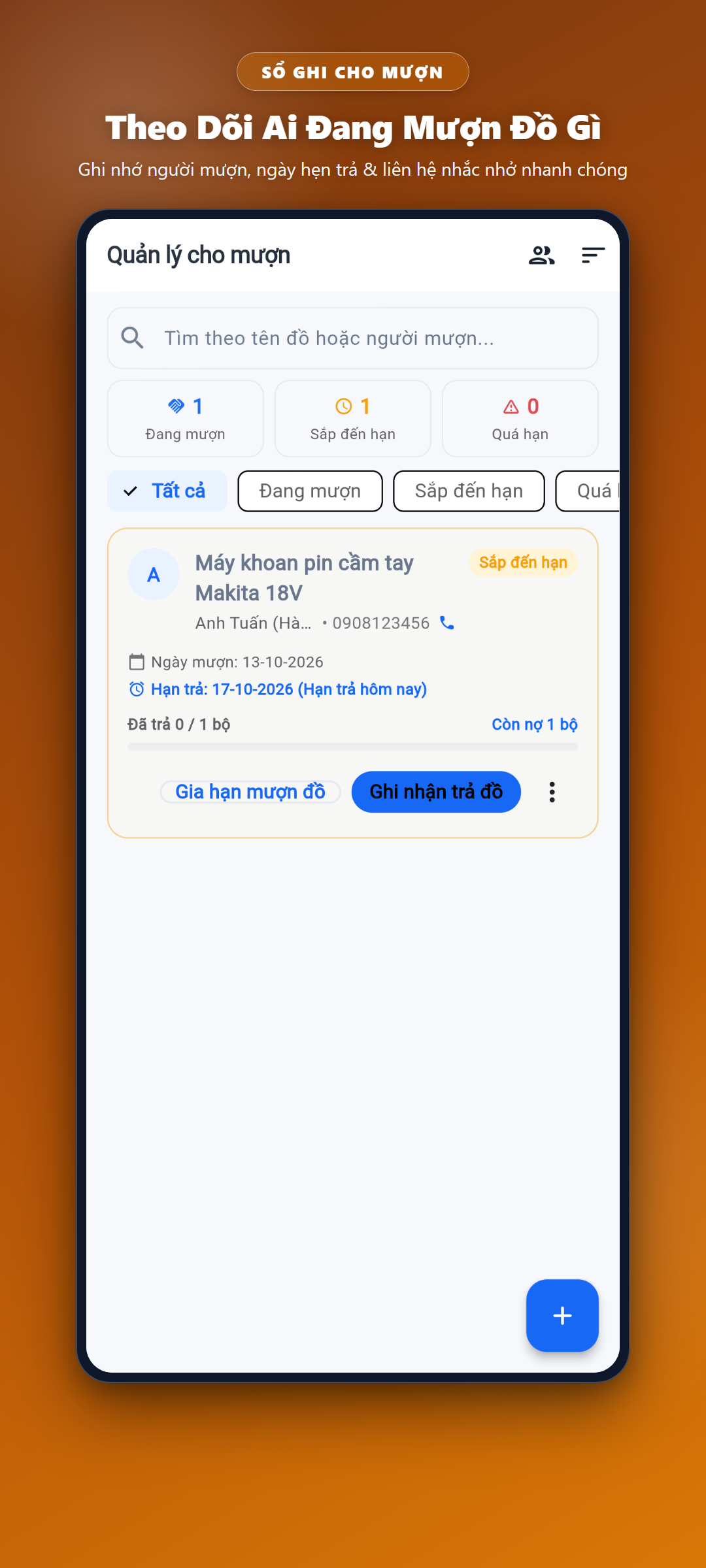 Sổ cho mượn đồ Nhà Gọn